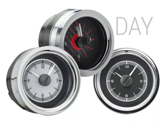 Clock Face Components Dakota Digital Analog Clock for VHX Instrument Gauge System; Silver ...