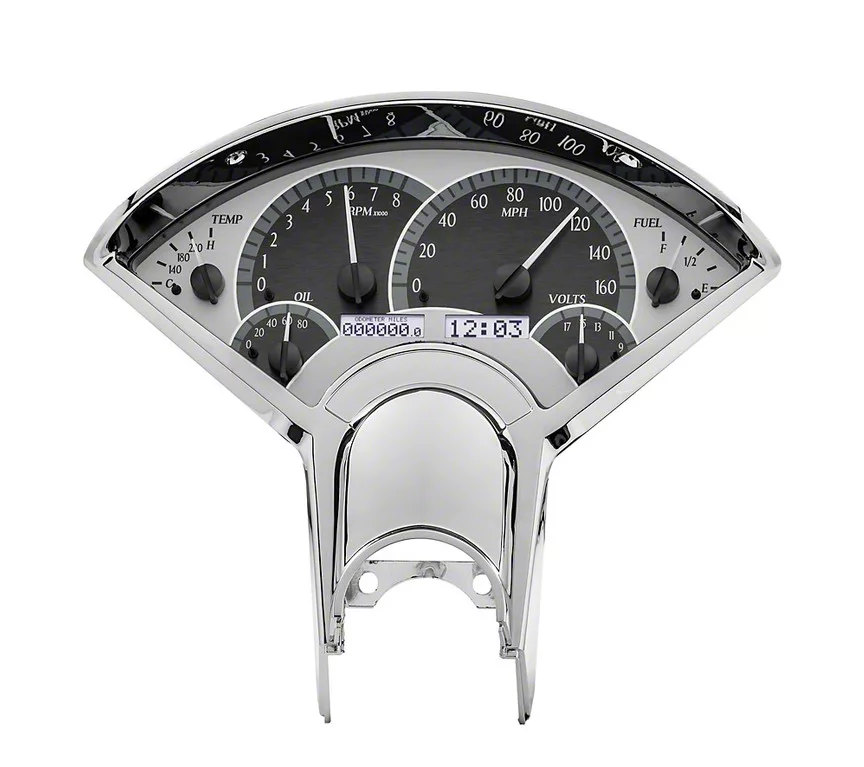 Dakota Digital Analog Clock for VHX Instrument Gauge System; Silver ...