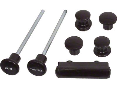 Dash Knob Set - Maroon - 7 Pieces - Ford Standard