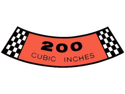 Decal - Air Cleaner - 200 Cubic Inches - Comet & Montego