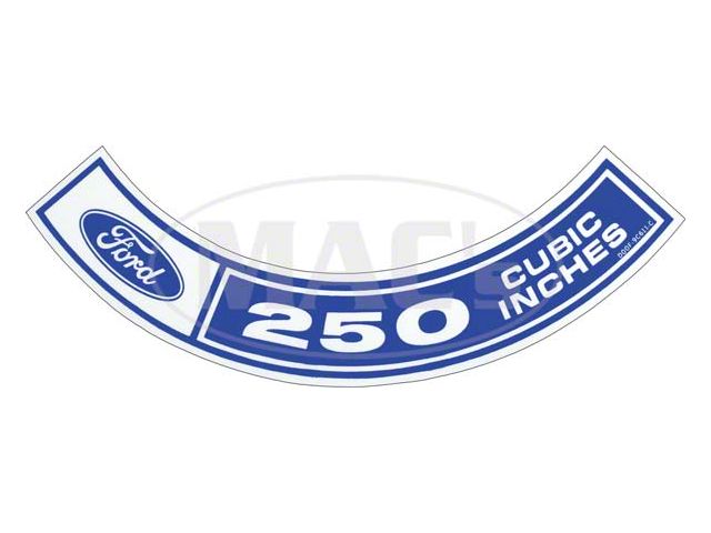 Decal - Air Cleaner - 250 6 Cylinder - Falcon