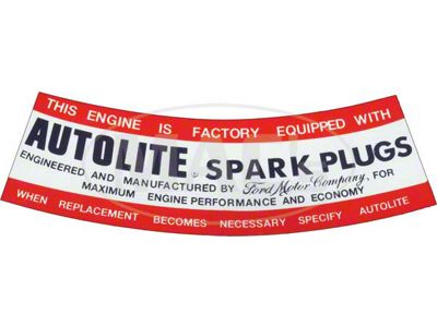 Decal - Air Cleaner - Autolite Spark Plugs - Comet & Montego