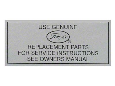 Decal - Air Cleaner - Service Instructions - Comet & Montego