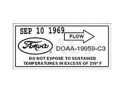 Scott Drake Decal - Air Conditioning - Dryer (1970 Fairlane; 1970 Torino)