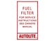 Decal - Autolite Fuel Filter