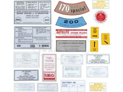 Decal Kit - 170 & 200 6 cylinder - 16 Pieces - Falcon