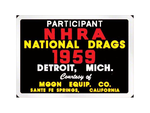Decal, NHRA Moon Equipment 1959 Nationals Participant
