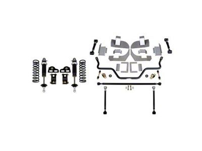 Detroit Speed QuadraLink Rear Suspension Kit with Double Adjustable Remote Shocks and without Axle Brackets (82-92 Firebird)