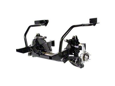 Detroit Speed Bare Front Frame with Double Adjustable Shocks; Black (66-67 Chevy II)