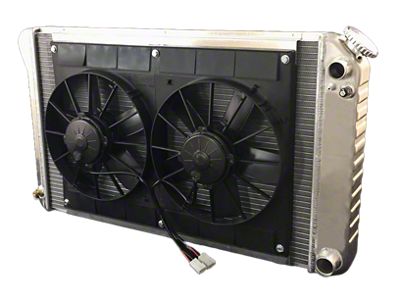 DeWitts Pro Series Direct Fit Radiator and Fan Combo; Natural Finish (70-81 Camaro w/ LS Swap & Manual Transmission)