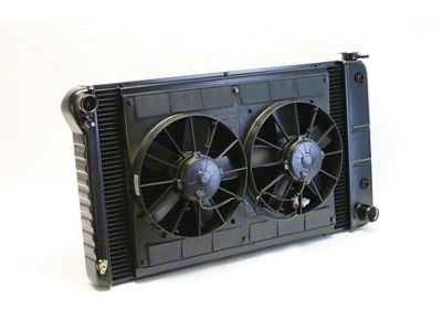 DeWitts Pro Series Direct Fit Radiator and Fan Combo; Black Finish (68-72 V8 Chevelle w/ Automatic Transmission)