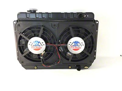 DeWitts Pro Series Direct Fit Radiator and Fan Combo; Black Finish (64-67 Chevelle w/ LS Swap & Automatic Transmission)