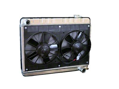 DeWitts Pro Series Direct Fit Radiator and Fan Combo; Natural Finish (63-66 C10 w/ Automatic Transmission)
