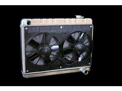 DeWitts Pro Series Direct Fit Radiator and Fan Combo; Natural Finish (63-66 C10 w/ Manual Transmission)