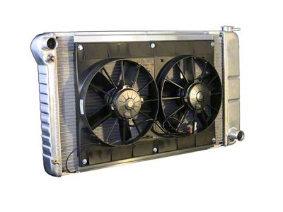 DeWitts Pro Series Direct Fit Radiator and Fan Combo; Natural Finish (68-72 Chevelle w/ Manual Transmission)