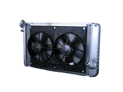 DeWitts HP Series Direct Fit Radiator and Fan Combo; Natural Finish (69-72 Big Block V8 Corvette C3 w/ Manual Transmission)