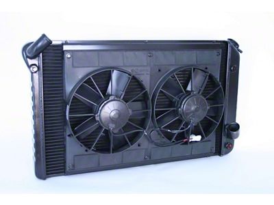 DeWitts Pro Series Direct Fit Radiator and Fan Combo; Black Finish (73-76 Corvette C3 w/ Automatic Tranmission)