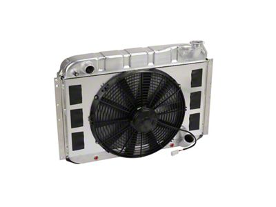 DeWitts Pro Series Direct Fit Radiator and Fan Combo; Natural Finish (55-57 Corvette C1 w/ Automatic Transmission)