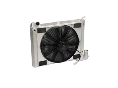 DeWitts Pro Series Direct Fit Radiator and Fan Combo; Natural Finish (63-72 Small Block V8 Corvette C2 & C3 w/ Automatic Transmission)