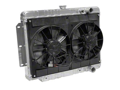 DeWitts Pro Series Direct Fit Radiator and Fan Combo Aftermarket Steering Box; Natural Finish (59-64 Impala w/ Automatic Transmission)