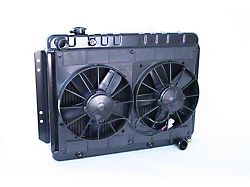 DeWitts Pro Series Direct Fit Radiator and Fan Combo; Black Finish (65-70 Impala w/ Automatic Transmission)