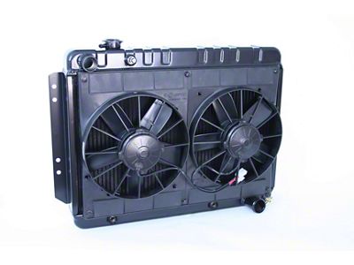 DeWitts Pro Series Direct Fit Radiator and Fan Combo; Black Finish (65-70 Impala w/ Automatic Transmission)