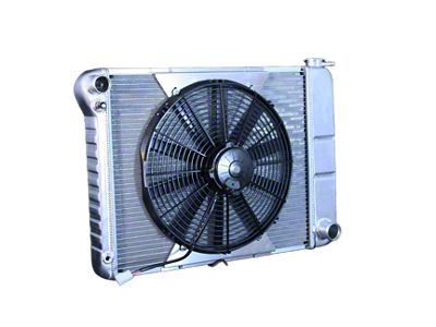 DeWitts Pro Series Direct Fit Radiator and Fan Combo; Crossflow; Natural Finish (62-67 Chevy II w/ Manual Transmission)