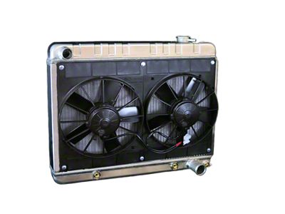 DeWitts Pro Series Direct Fit Radiator and Fan Combo; Downflow; Natural Finish (62-67 Chevy II w/ Automatic Transmission)