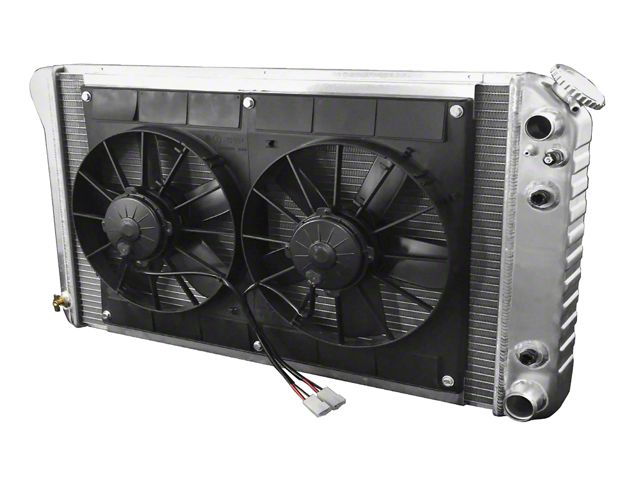 DeWitts LS Swap Direct Fit Radiator and Fan Combo; Natural Finish (70-81 Camaro w/ Automatic Transmission)