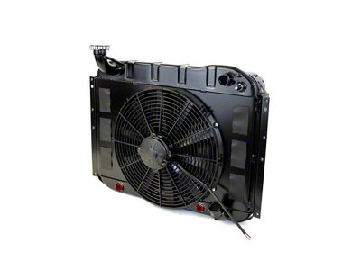 DeWitts LS Swap Direct Fit Radiator and Fan Combo; Black Finish (55-60 Corvette C1 w/ Automatic Transmission)
