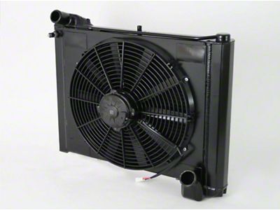 DeWitts Pro Series Direct Fit Radiator and Fan Combo; Black Finish (61-62 Corvette C1 w/ Manual Transmission)