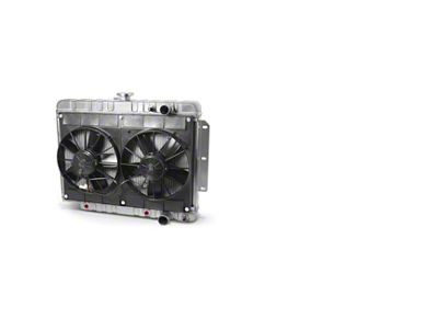 DeWitts LS Swap Direct Fit Radiator and Fan Combo for Aftermarket Steering; Natural Finish (59-62 Impala w/ Automatic Transmission)
