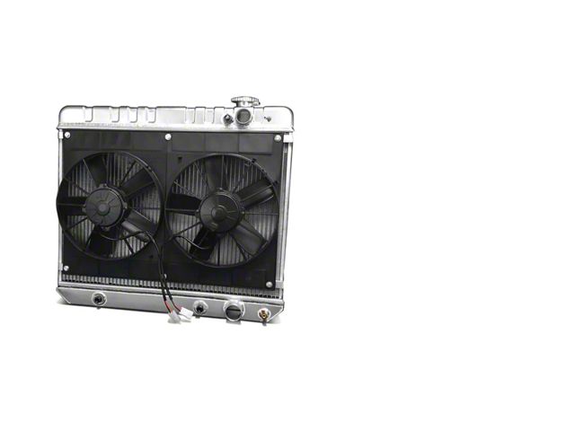 DeWitts LS Swap Direct Fit Radiator and Fan Combo; Black Finish (63-66 C10, C20, K10, K20 w/ Automatic Transmission)