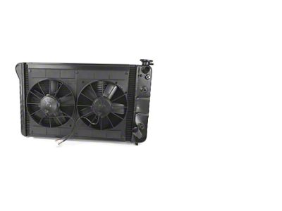 DeWitts LS Swap Direct Fit Radiator and Fan Combo; Natural Finish (67-72 Blazer, C10, C20, Jimmy, K10, K20, Suburban w/ Automatic Transmission)