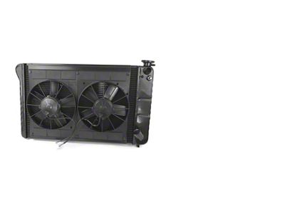 DeWitts LS Swap Direct Fit Radiator and Fan Combo; Natural Finish (73-86 Blazer, C10, C15, Jimmy, K10, K15 w/ Automatic Transmission)