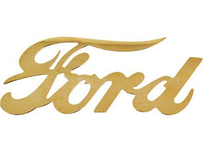 Die Cut Brass Ford Script Emblem, 8 X 3-1/2