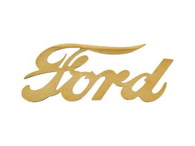 Die Cut Brass Ford Script Emblem, 8 X 3-1/2