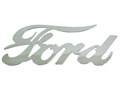 Die Cut Chrome Ford Script, 8 X 3-1/2