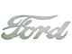 Die Cut Chrome Ford Script Logo, 8 X 3-1/2