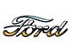 Die Cut Chrome Ford Script Logo, 8 X 3-1/2
