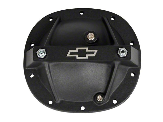 Differential Cover; Bowtie Emblem Model; Fits GM 7.5; Aluminum; Black Crinkle