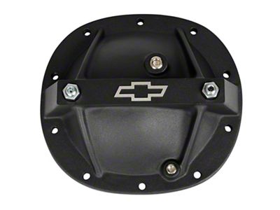 Differential Cover; Bowtie Emblem Model; Fits GM 7.5; Aluminum; Black Crinkle