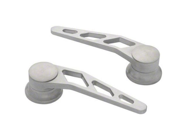 Door Handles, Interior, Windowed Billet Aluminum, Pair, Brushed, Lokar, GM 1949-1954