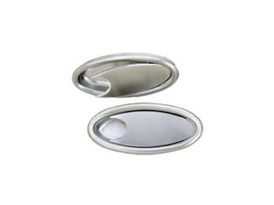 Door Handles, Oval, Interior, Billet Aluminum, Brushed, Pair, Lokar, 1949-1954