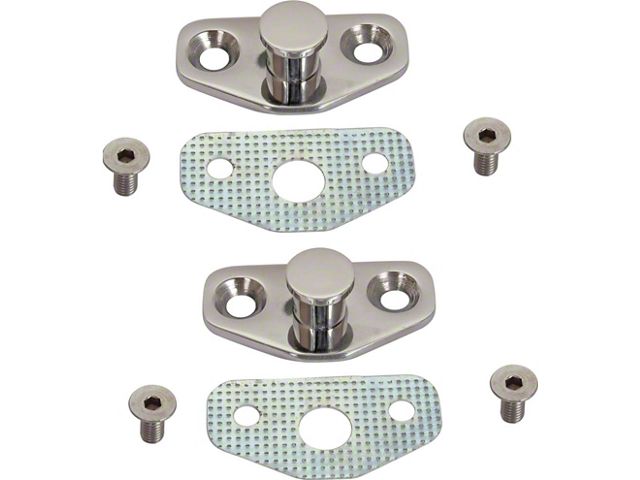 Door Latch Striker Plate & Shim Kit - Stainless Steel