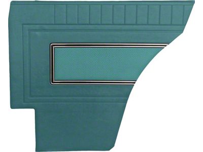 Door & Rear Quarter Trim Panel Set - Fairlane XL, GT & GTA 2 Door Hardtop - 4 Pieces - 2-Tone Light Aqua L-2929 & Dark Aqua L-2951