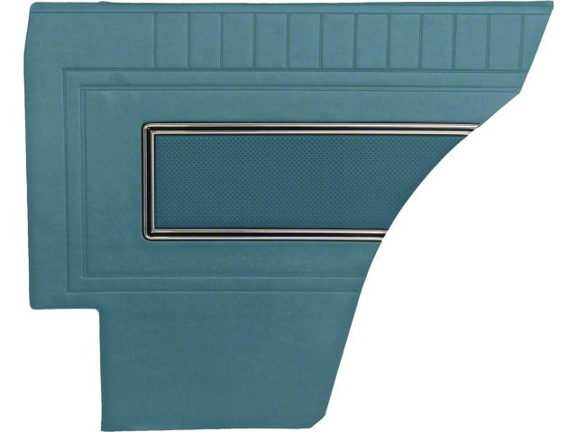 Door & Rear Quarter Trim Panel Set - Fairlane XL, GT & GTA 2 Door Hardtop - 4 Pieces - 2-Tone Dark Blue L-2095 & Dark Blue L-2946 Center