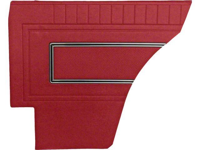 Door & Rear Quarter Trim Panel Set - Fairlane XL, GT & GTA 2 Door Hardtop - 4 Pieces - Red L-2920 With Red L-2954 Center