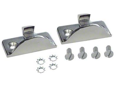 Door Striker Plates - Stainless Steel - 1935-37 Convertible Sedan, 1938 Phaeton, Convertible Coupe & Convertible Club Coupe