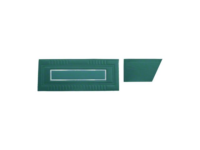 Door Trim Panel Set - Fairlane XL, GT & GTA 2 Door Convertible - 4 Pieces - 2-Tone Light Aqua L-2929 & Dark Aqua L-2951Center